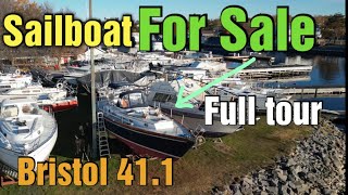 Sailboat for sale 1 Bristol 41 1 Full walk through and tour OnlySails Episode 1 [upl. by Maighdlin]