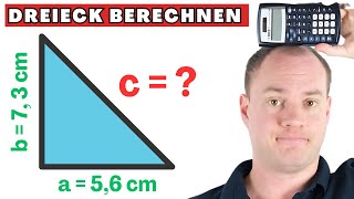 Dreieck berechnen mit Satz des Pythagoras [upl. by Arobed207]