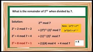 FINDING THE REMAINDER USING CONGRUENCES [upl. by Sarena]