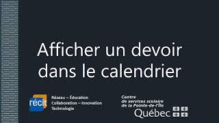 Afficher un devoir dans le calendrier [upl. by Hedve]