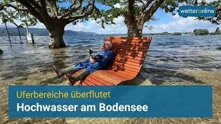 Hochwasser🌊 am Bodensee  Uferbereiche und Biergärten überflutet [upl. by Cindie]