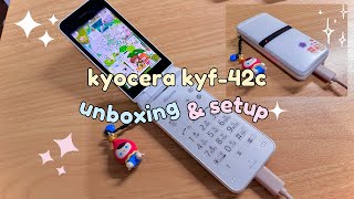 🫧 android 10 japanese flip phone unboxing amp setup  kyocera kyf42c [upl. by Sheelah]