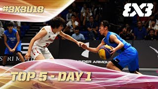 Top 5 Plays  Day 1  FIBA 3x3 Asia Cup U18  3x3 Basketball [upl. by Adelaja]