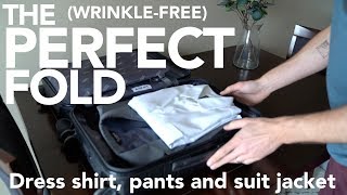 How to fold a dress shirt pants and suit with no wrinkles [upl. by Atilef969]