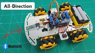 Arduino Mecanum Wheels Robot  Bluetooth Car [upl. by Rahm]