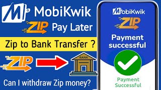 mobikwik pay later to bank account  mobikwik zip to bank transfer [upl. by Letnuahc]