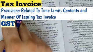 Tax Invoice Gst Bcom  Provisions Related To Tax Invoice Under GST  For Bcombba [upl. by Chapland]