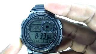 Cara Atur  Setting Jam Casio Illuminator AE 1000W  AE 1200W  AE 2000W  AE 2100W [upl. by Aztilem]