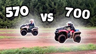 CanAm 700 XMR vs 570 XMR Drag Race [upl. by Mcintosh]