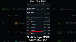 Solana flips BNB Is Ethereum next on the chopping block sol bnb eth [upl. by Aneetak240]