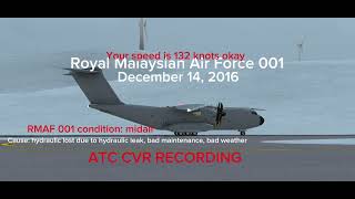 RMAF 001 ATC RECORDING SUBSTITUTE fictional crash [upl. by Nivat441]