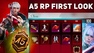 BGMI A5 ROYAL PASS UPGRADE SKIN FIRST LOOK  100 RP MYTHIC SET  BGMI  KUMARI GAMER [upl. by Suoiluj]