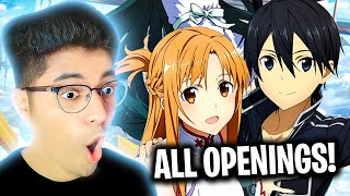 First Time quotSWORD ART ONLINEquot Openings 19 REACTION  Anime OP Reaction [upl. by Aneetsirhc]