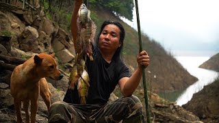 Relaxing Fishing Smoked Fish Catch and Cook Survival Alone  EP234 [upl. by Jarrow593]