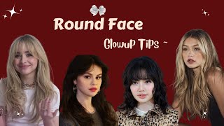 Round face Glow up Tips 🎀  Hairstyle  Makeup  Glasses  Natural glow [upl. by Naujad]