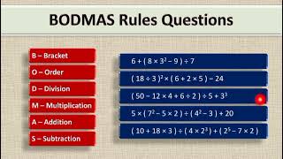 BODMAS RULES MATHEMATICS QUESTIONS bodmas mathematics [upl. by Nelyak]