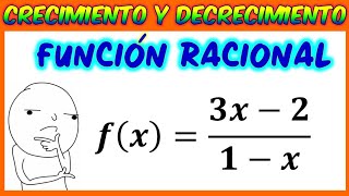 Intervalo de crecimiento y decrecimiento de una función racional [upl. by Gusti]