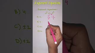 Exponent Equation maths shorts youtubeshorts [upl. by Aitropal]