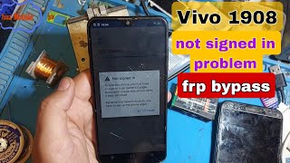 Vivo Not signed in setup phone  vivo 1908 Frp Bypass not signed problem solved 100 [upl. by Yebba]