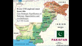 Geostrategic importance of Pakistan CSS Opportunities and challenges Location of Pakistan [upl. by Aidaas]