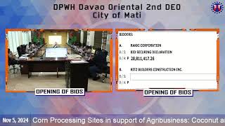 Procurement Livestream for DPWH Davao Oriental 2nd DEO Civil Works on November 05 2024 [upl. by Ocsecnarf611]