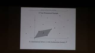 Lecture 1 part 1 Lattices and Hard Lattice Problems  Joseph H Silverman [upl. by Wilterdink]