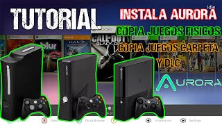 Instala Aurora en XBOX 360 rgh y juegos TUTORIAL de instalación paso a paso [upl. by Yoccm]