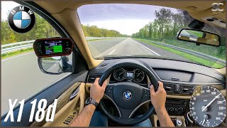 2010 BMW X1 18d sDrive E84 20  141HP  POV Autobahn Top Speed Drive [upl. by Ettesel]