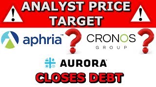 Aurora Cannabis Closes Debt  New Analyst Price Target  Aphria Cronos stock ACBAPHACRON 2019 [upl. by Duile]