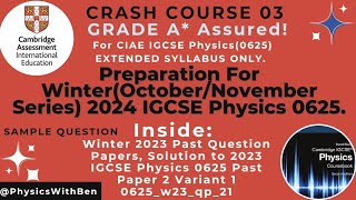 IGCSE Physics Paper 21OctoberNovember 2023062521OCTNOV23 Solved [upl. by Nathan92]