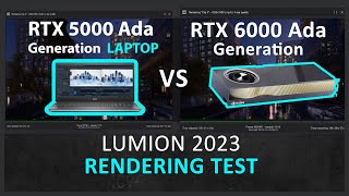 LUMION 2023 RENDERING TEST  RTX 5000 ADA GENERATION LAPTOP vs 6000 ADA GENERATION DESKTOP [upl. by Nairret]