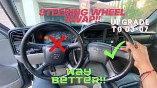 STEERING WHEEL SWAP SILVERADO 9902 TO 0307 [upl. by Idham]