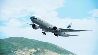 Cathay Boeing 777 Crosswind Landing Go Around  Athens  HD [upl. by Khalid]