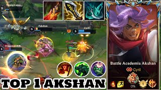 Wild Rift Akshan  Top 1 Akshan Gameplay quotAkshan Mainquot Rank Challenger [upl. by Ellesirg]