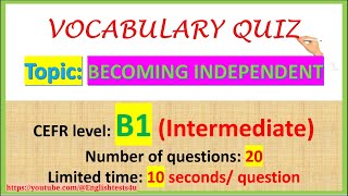 ENGLISH VOCABULARY QUIZ  Level B1 Intermediate [upl. by Nwhas]