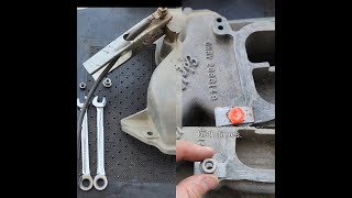 How to remove broken boltstud out of aluminum intake manifold head block or anything else [upl. by Corrina]