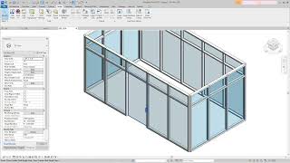 Revit adding a door to curtain wall in plan view [upl. by Yelahc366]