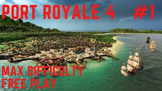 Port Royale 4 Gameplay  Setting up free play and start 1 [upl. by Enilehcim570]