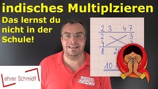 indisches Multiplizieren  Das lernst du nicht in der Schule  Lehrerschmidt [upl. by Rezzani307]