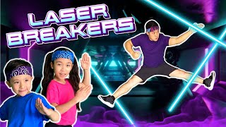 🕴🏻Break the Lasers VIDEOGAME Workout  Funny Spy Exercise for Kids [upl. by Eiramanel]