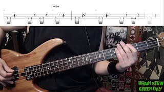 Brain Stew by Green Day  Bass Cover with Tabs PlayAlong [upl. by Lebyram]