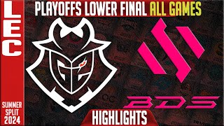 G2 vs BDS Highlights ALL GAMES  LEC Playoffs Lower Round 4 Summer 2024  G2 Esports vs Team BDS [upl. by Grimonia802]