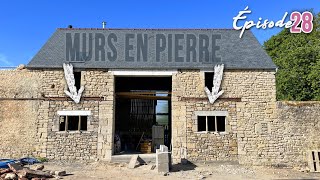 ON TERMINE LES MURS en pierre  EP28  grange rénovation [upl. by Aineval]