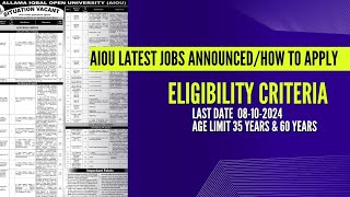 AIOU Latest Jobs  Allama Iqbal Open University Jobs  How to Apply in AIOU  Govt Jobs [upl. by Franz]