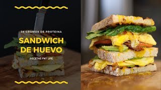 Sandwich de Huevo  Receta Alta en Proteina [upl. by Ettenal295]