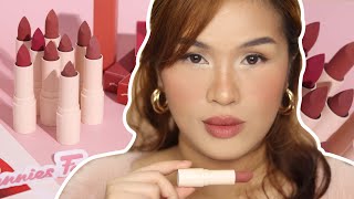 New shades of pinks Sunnies Face Fluffmatte Lip Swatches [upl. by Alden]