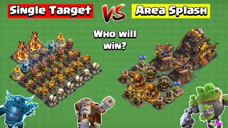 Single Target Vs Area Splash Defense Formation  Clash of Clans [upl. by Ruthie879]