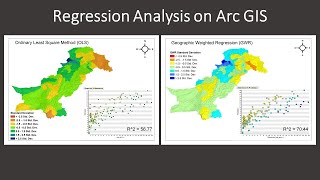 Regression Analysis on Arc GIS  Ordinary Least Squares  Graphically Weighted Regression [upl. by Mahseh]