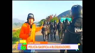 29102024 POLICIA GASIFICA A BLOQUEADORES EN MAIRANA RED UNO [upl. by Yelehsa]