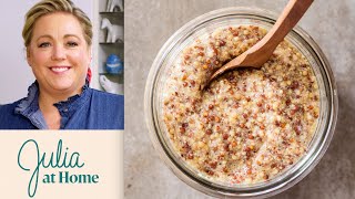 Easy Homemade WholeGrain Mustard  Julia At Home [upl. by Alracal]